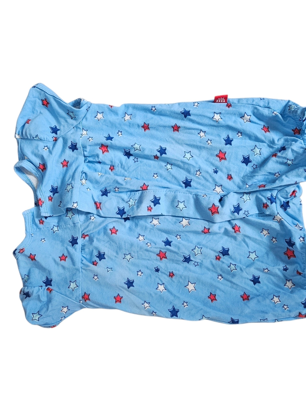 Magnetic Me Light Blue Star-Print Sleeveless Romper Size 3-6 Months Flaw